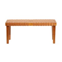 Deco 79 Wood Home Bench Woven Entryway Bench, Bedroom Bench 45