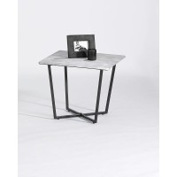 End Table Industrial GrayBlack Metal