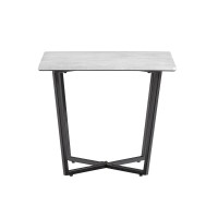 End Table Industrial GrayBlack Metal