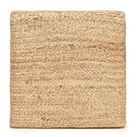 Redearth Cube Pouf Foot Stool Ottoman - Jute Braided Pouffe Poof Accent Sitting Footrest For The Living Room, Bedroom, Nursery, Patio, Lounge & Other Rooms In The Home (14.5??14.5??16?? Natural)