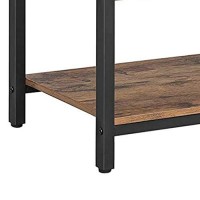 Benjara 43 Inches Wood And Metal Tv Stand With 4 Shelves, Brown And Black