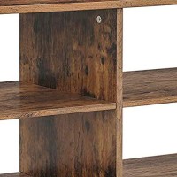 Benjara 43 Inches Wood And Metal Tv Stand With 4 Shelves, Brown And Black