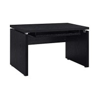 Benjara 47 Inch Wooden Computer Desk With Keyboard Tray, Black