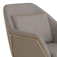 Benjara Fabric Accent Chair With Angled Sled Base, Gray, Gold