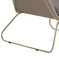 Benjara Fabric Accent Chair With Angled Sled Base, Gray, Gold