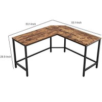 Benjara Bm233379 57 In. L Shape Wood & Metal Computer Desk, Brown & Black