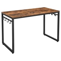 Benjara Bm233365 47 In. Wooden Computer Desk With Metal Frame, Brown & Black