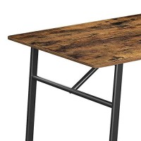 Benjara 47.2 Inches Metal Frame Dining Table With Braces, Brown And Black