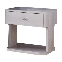 Benjara Wooden 1 Drawer End Table With Metal Knob, Gray