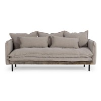 19 Inch Fabric Sofa with Double Seat Cushion, Gray