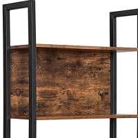 Benjara 65 Inches 5 Tier Metal Frame Bookcase, Brown And Black