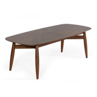94.5 Inch Beveled Top Rectangular Wooden Dining Table, Walnut