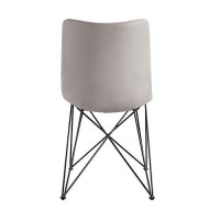 Benjara Leatherette Contoured Dining Chair With Interconnected Legs, Set Of 2, Gray