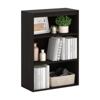 Furinno Pasir 3Tier Open Shelf Bookcase Dark Espresso