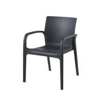 Lagoon, Alissa 7050 Polypropylene Injected Chair With High Quality Fiberglass (2, Graphite Black)