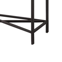 Benjara 30 Inch Metal Sofa Table With Faux Slate Top, Gray And Black