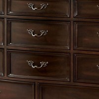 66.75 Inches 11 Drawer Dresser with Carved Details, Brown