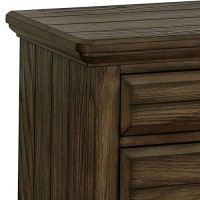 Benjara Transitional 3 Drawer Wooden Nightstand With Bracket Feet, Brown