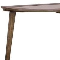 Benjara 30 Inch Semicircular Wooden Sofa Table With Glass Top, Brown