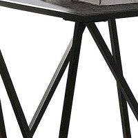 Benjara 22 Inch Faux Marble Modern End Table, Gray And Black