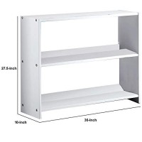 Benjara 36 Inch Transitional Style Wooden Bookshelf, White