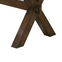 Benjara Wooden Coffee Table With Rough Edges And X Shaped Legs, Brown