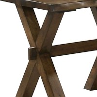 Benjara 20 Inch Wooden End Table With X Shaped Legs, Brown