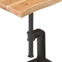 vidaXL Side Table, End Table with Iron Frame, Coffee Table for Living Room Bedroom Office, Industrial, Light Wood Solid Acacia Wood and Cast Iron