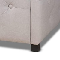 Baxton Studio Becker Modern and Contemporary Transitional Beige Fabric Upholstered Queen Size Daybed