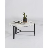 Cocktail Table Chantilly WhiteBlack Metal