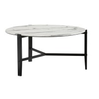 Cocktail Table Chantilly WhiteBlack Metal