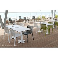 Lagoon, Milos (Without Armrests) - Set Of 2 Chairs 7203 B. Chair Injected In Polypropylene With High Quality Fiberglass, Uv Portecci?N, Resistant To Humidity And Salt Climate (2, Amber)