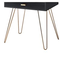 Benjara 235 Inches 1 Drawer End Table With Hairpin Legs, Black And Copper