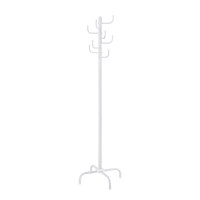Benjara 6975 Inches 8 Prong Hook Coat Rack With Tubular Frame, White