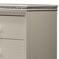 Contemporary Style 6 Drawer Dresser with Acrylic Legs, Pearl White