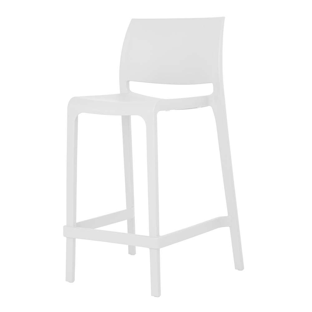 Lagoon, Sensilla Counter Stool 7211 C. Polypropylene Injected Stool With High Quality Fiberglass, Uv Protection, Resistant To Humidity And Salt Climate. (White)