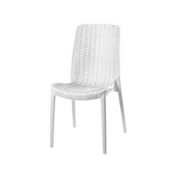 Lagoon, Rue - Set Of 2 Chairs 7025 - Injected Chair In High Quality Polypropylene, Uv Protection, Resistant To Humidity And Salt Climate. Finished In Imitation Rattan. (2, White)