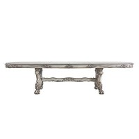 Benjara 94 Inch Wooden Dining Table With Trestle Base, White