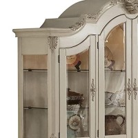 Benjara 94 Inch Wooden Hutch And Buffet With 6 Doors, White