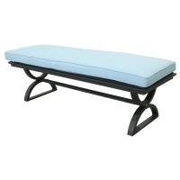 Outdoor Aluminum Dining Bench With Cushion Chocolate Silkblue(D0102H7Ccu6)
