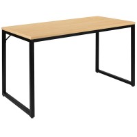 Tiverton Industrial Modern Desk - Commercial Grade Office Computer Desk and Home Office Desk - 47 Long (Maple/Black)