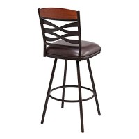 Benjara 30 Inches Leatherette Barstool With Ornate Cut Outs, Brown