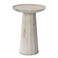 Dayton SOLID MANGO WOOD Wooden Accent Table in White Wash