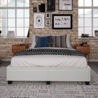 Parma Upholstered Faux Leather Platform Storage Bed White