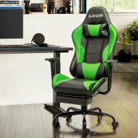 Homall Gaming Chair Massage Computer Office Chair Ergonomic Desk Chair With Footrest Racing Executive Swivel Chair Adjustable Rolling Task Chair (Light Green)