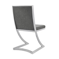 Benjara Leatherette Dining Chair With Cantilever Base, Set Of 2, Gray