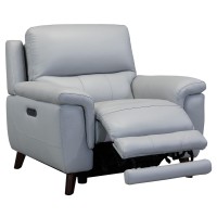 19 Inch Power Reclining Leather Chair with USB Port, Gray