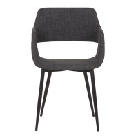 Fabric Upholstered Accent Chair with Wide Open Lower Back Design, Gray