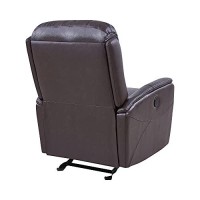 Benjara Power 19 Inch Contemporary Recliner Leather Chair With Usb, Brown