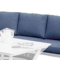 Aluminum 2 Piece Loveseat with Track Style Armrests, Blue